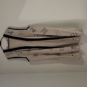 Vintage Plus Size Linen Blend Full Length Duster Vest